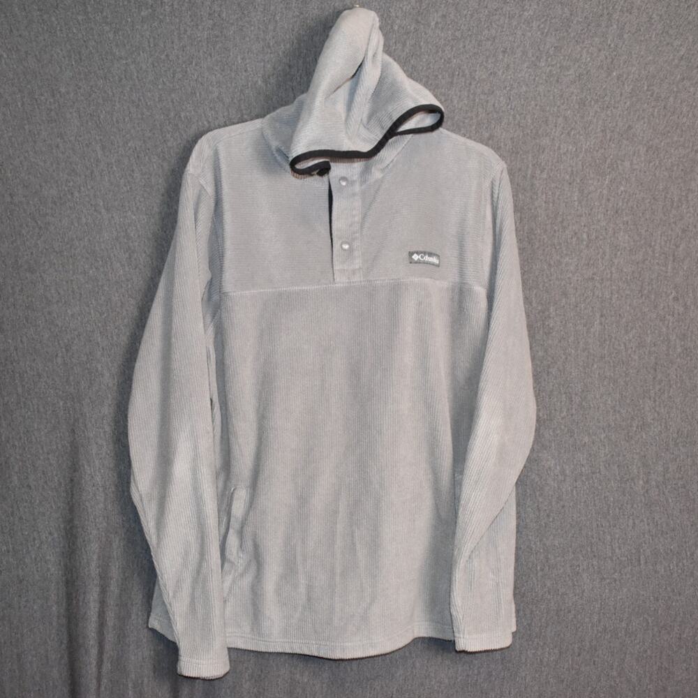 Columbia Men's Large Steens Mountain Novelty Half-Snap Hooded Fleece Jacket